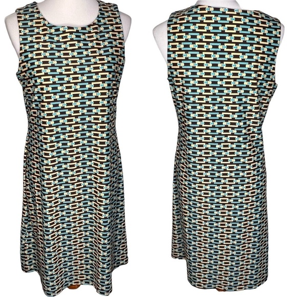 Jude Connally Beth Linked Chain Sleeveless Sheath Dress L Multicolor Flattering - Picture 1 of 13